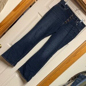 Button Fly Bootcut Women’s Dark Blue High-Rise Jeans